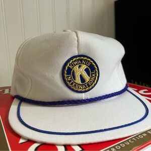 Vintage 80s/90s K-Brand Grandpa Rope Golf Hat Kiwanis International- White O/S
